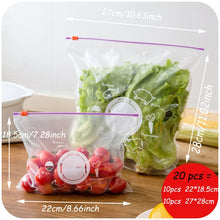 Load image into Gallery viewer, 50 pcs/lot Reclosable Plastic Wrap Zipper Fresh Bags Fridge Freezing Food Storage Bags Preservation Travel Snack Organizer