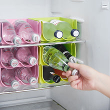 Load image into Gallery viewer, 2 slots Kitchen Refrigerator Organizer Beer Wine Bottle Storage Rack Wine Holder Space Saving Stackable Organizer
